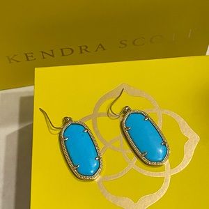 Kendra Scott Turquoise and gold penchant earrings